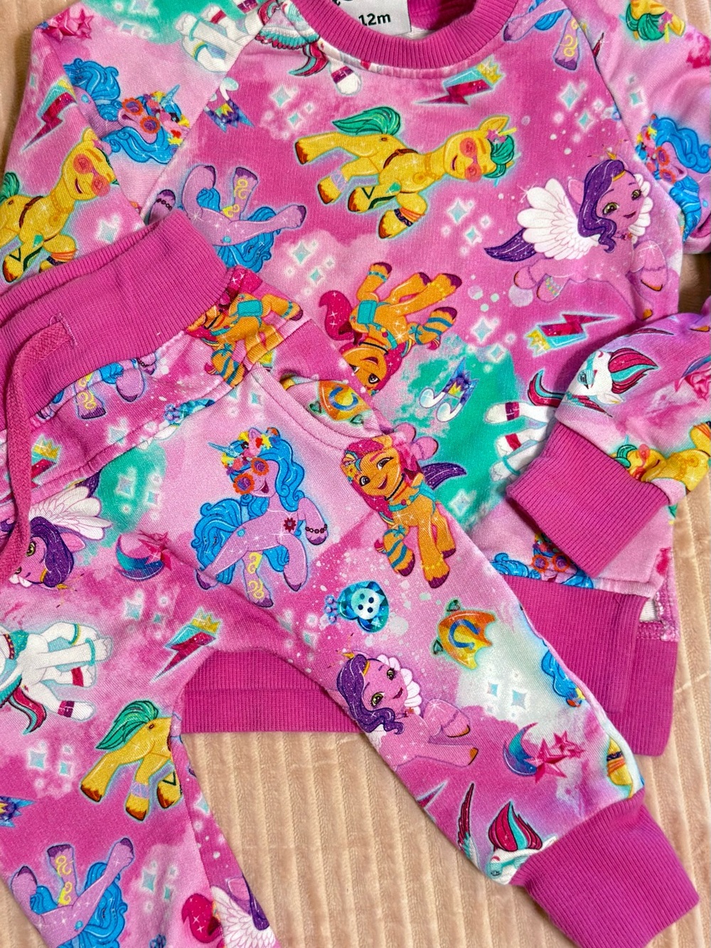 Bums & Roses x My Little Pony Matching Jogger Set – Size 12 Months